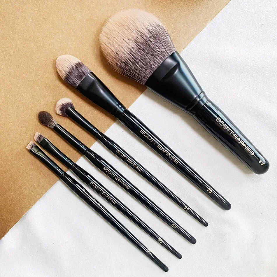 Luxury Black Makeup Brushes Set from SCOTT Super-soft Synthetic Hair Face Powder Blush Eye Shadow Blending Cosmetic Brush Tools