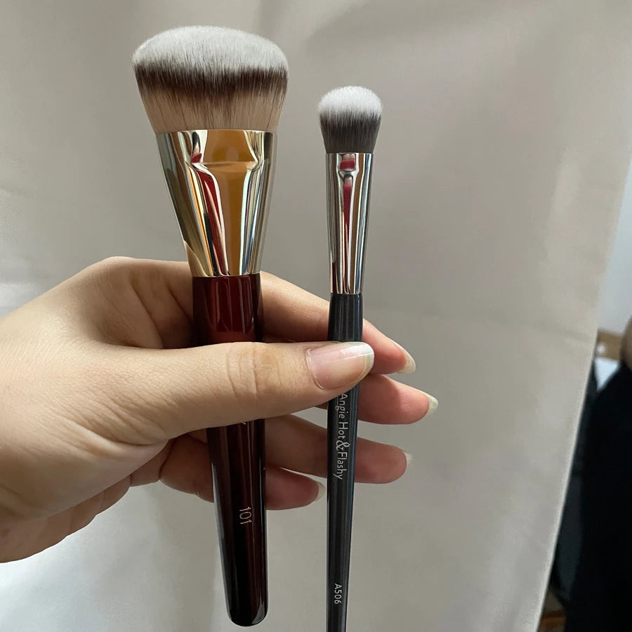 1pc 101 Contoured Foundation Makeup brushes Angled Liquid Base Concealer Make up brushes Red wood handle cosmetic tools 506