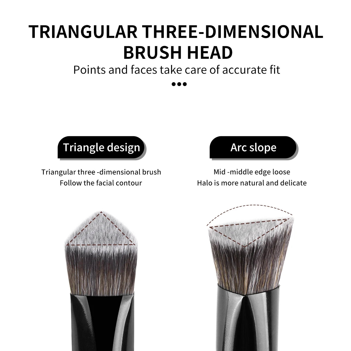 MAANGE Makeup Brush Triangle Top Brush Details for Highligh Conceal Cosmetics Blending Brush Soft Bristle for Travel Gift