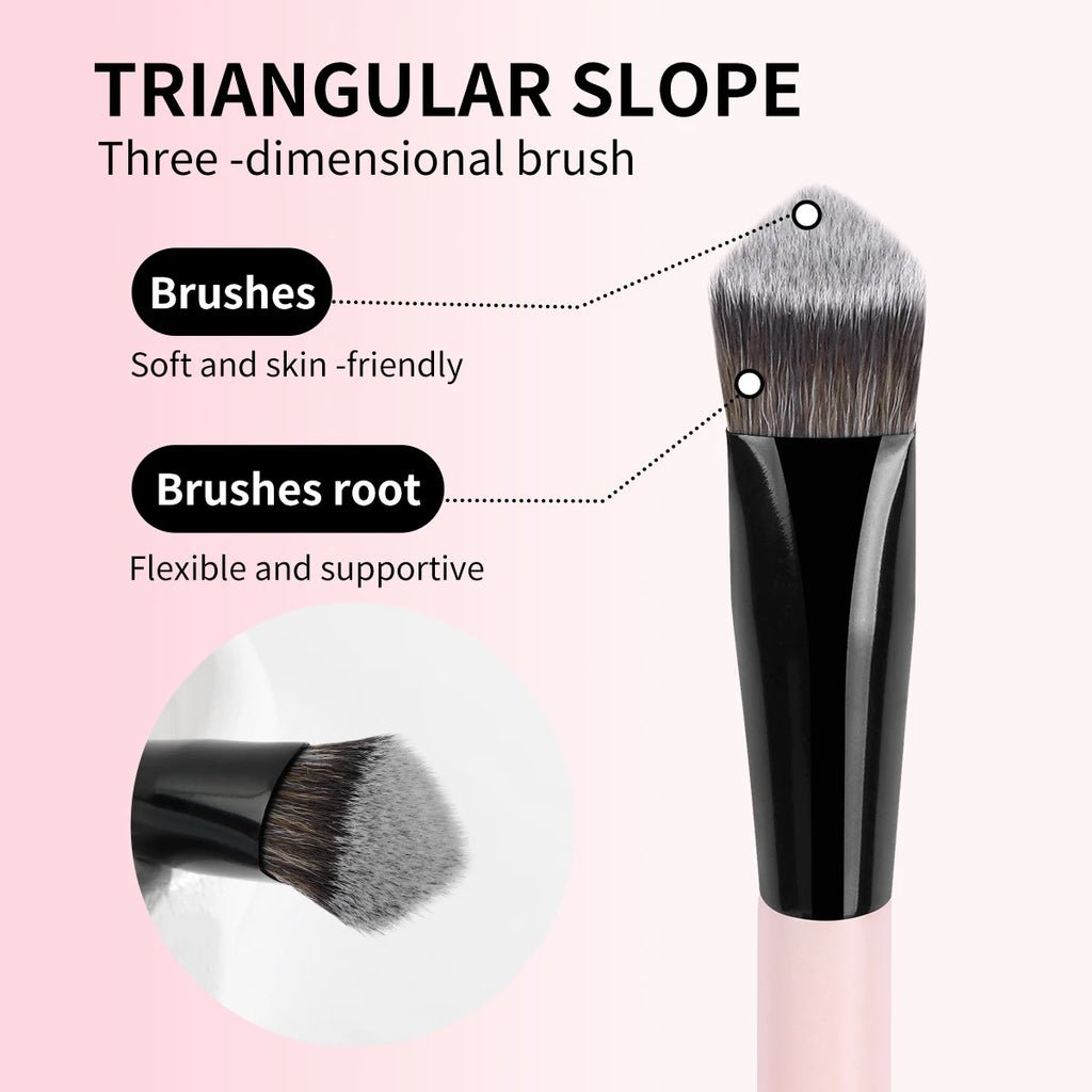 MAANGE Makeup Brush Triangle Top Brush Details for Highligh Conceal Cosmetics Blending Brush Soft Bristle for Travel Gift
