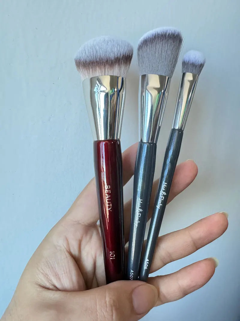 1pc 101 Contoured Foundation Makeup brushes Angled Liquid Base Concealer Make up brushes Red wood handle cosmetic tools 506