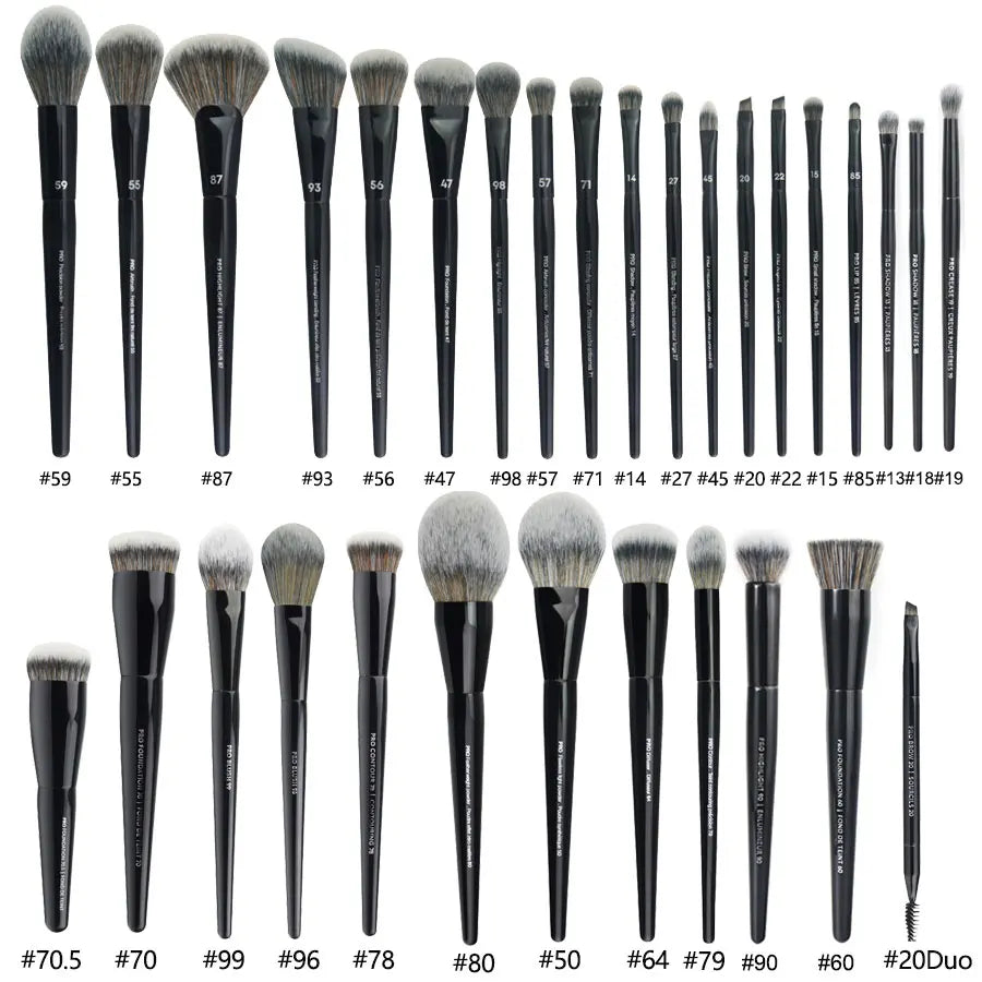 5/16/26pcs/set Black Powder Makeup Brushes Angled Sculpting Foundation Face essential cosmetic tools Eyeshadow Eye Make Up Brush