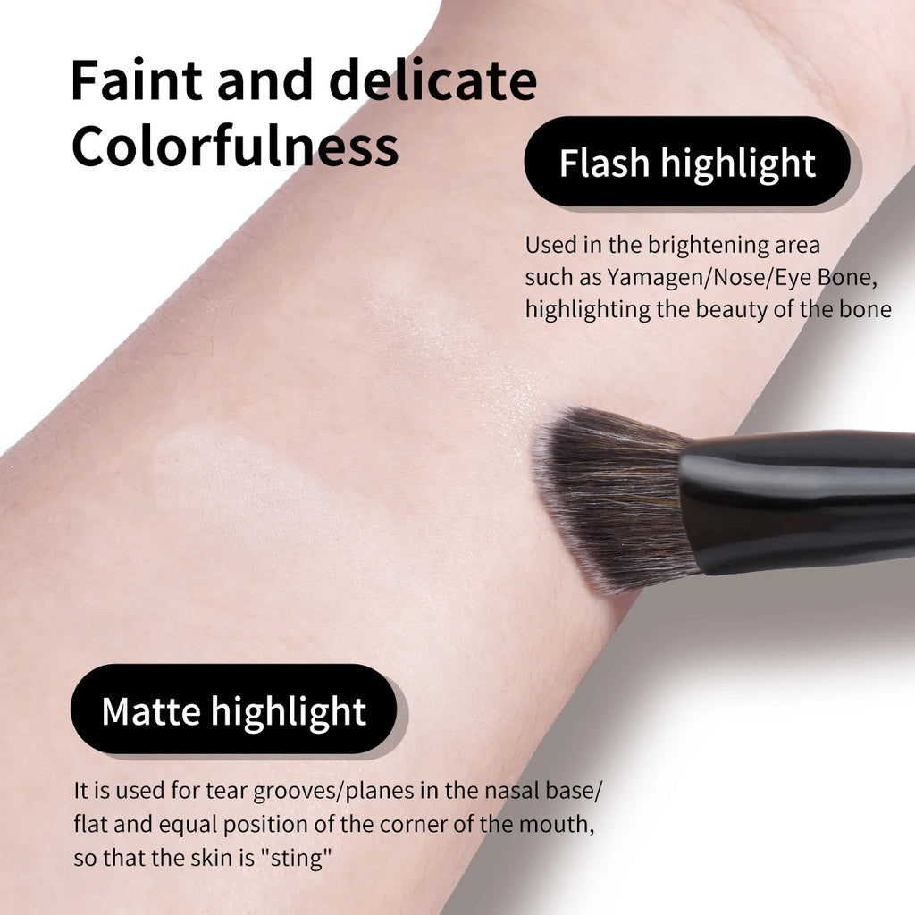 MAANGE Makeup Brush Triangle Top Brush Details for Highligh Conceal Cosmetics Blending Brush Soft Bristle for Travel Gift