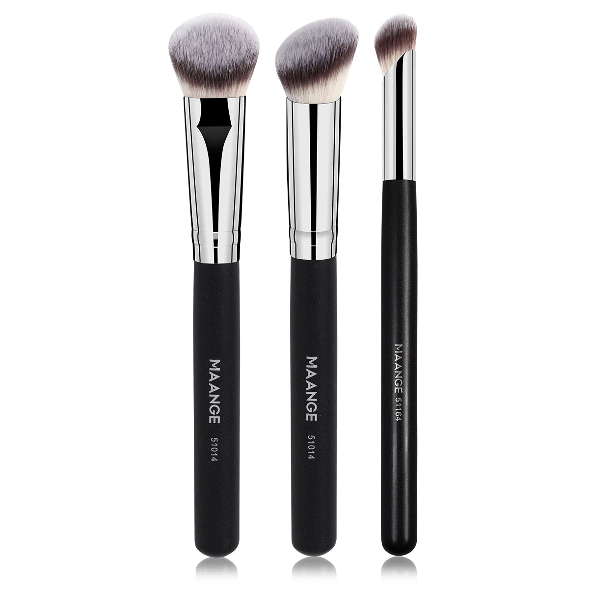 3Pcs Angled Foundation Brush Concealer Brush Under Eye Nose Contour Brush Kabuki Makeup Brush for Beauty Makeup Liquid Cream