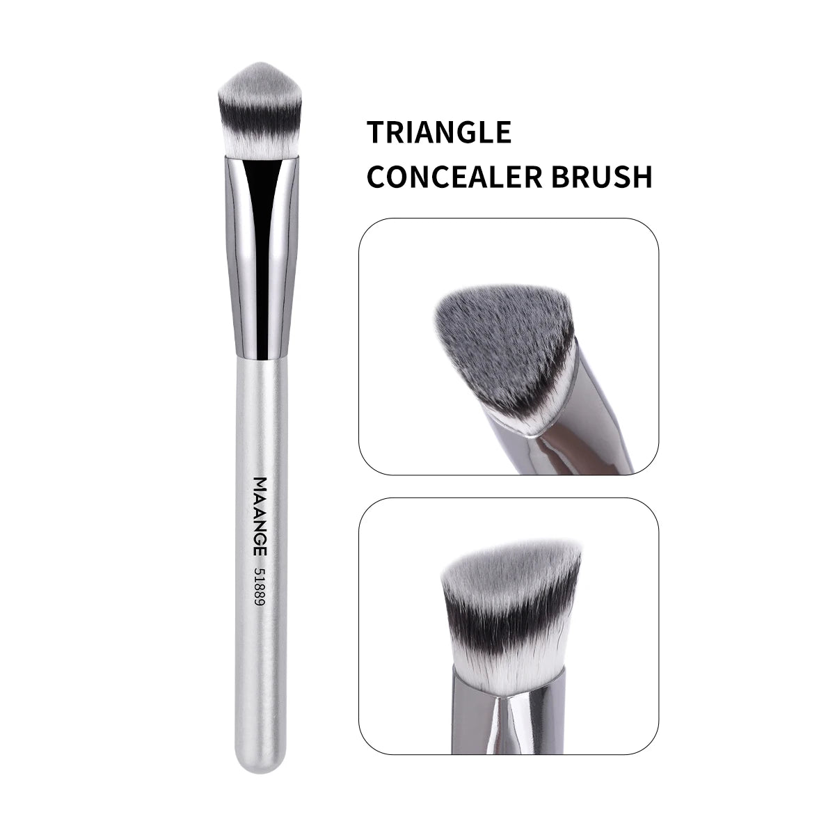 MAANGE Makeup Brush Triangle Top Brush Details for Highligh Conceal Cosmetics Blending Brush Soft Bristle for Travel Gift