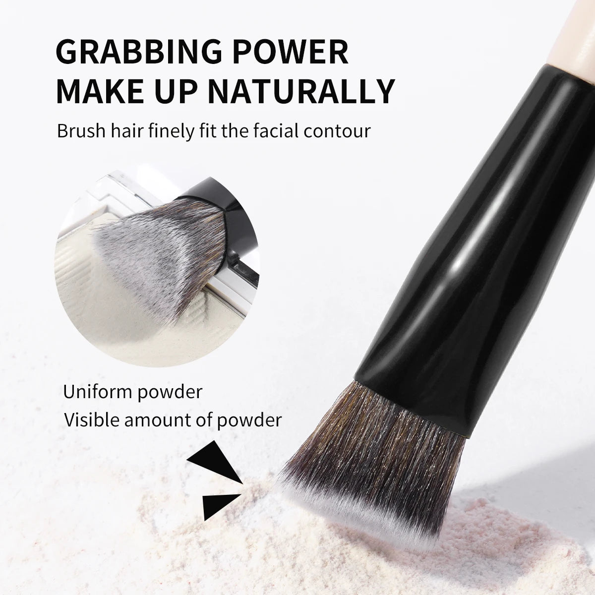 MAANGE Makeup Brush Triangle Top Brush Details for Highligh Conceal Cosmetics Blending Brush Soft Bristle for Travel Gift